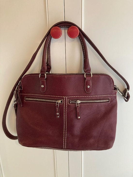 Roots Handbags - Purple Roots Pebbled Leather Bag